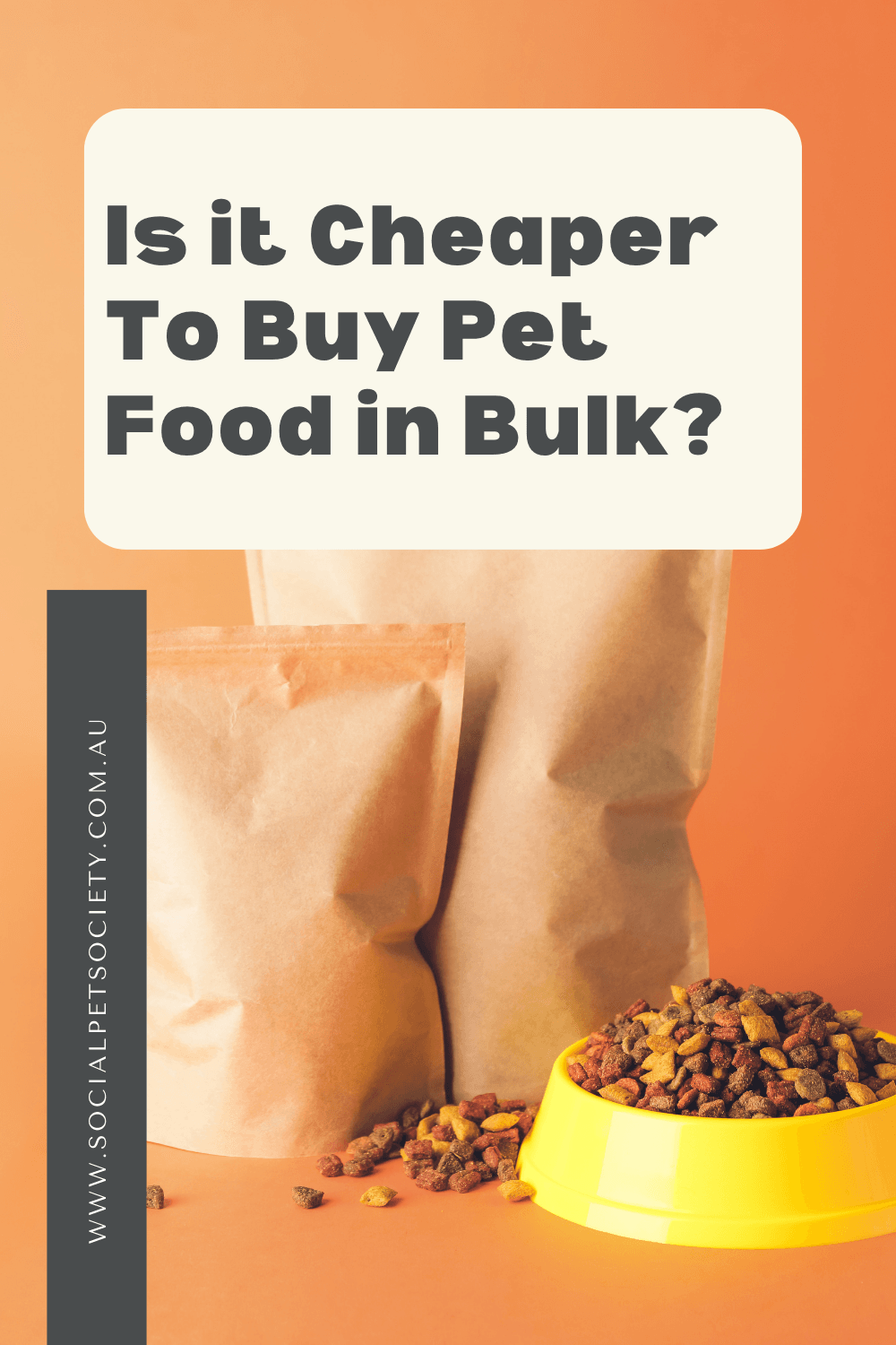 Image featuring an unmarked bulk bag of dog food, raising the question: Is it more cost-effective to purchase pet food in larger quantities? Exploring the economics of bulk buying for pet owners.